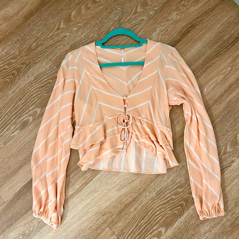 Free People Long Sleeve Crop Top